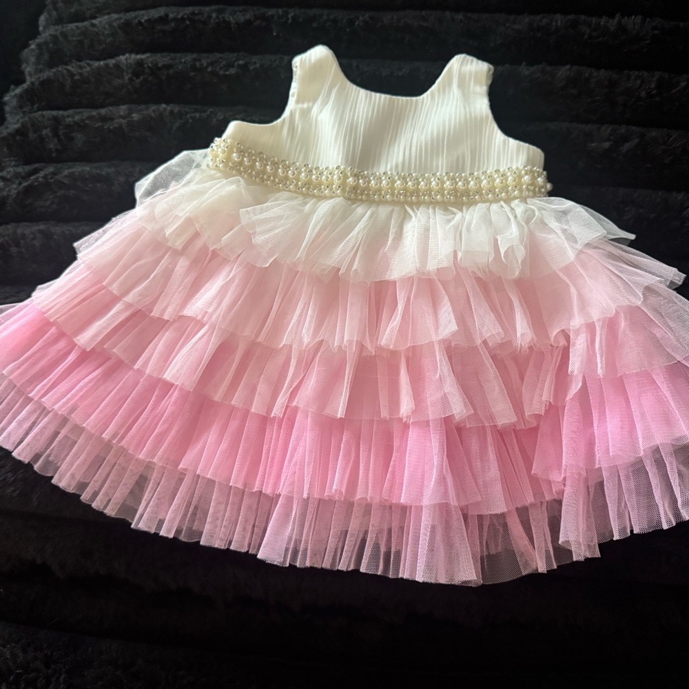 Pink and White Ruffled Baby Dress